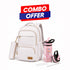 Buzio Water Bottle & School Backpack Kids Combo – Soft Pink