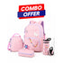 Buzio Water Bottle & School Backpack Kids Combo – Unicorn Pink