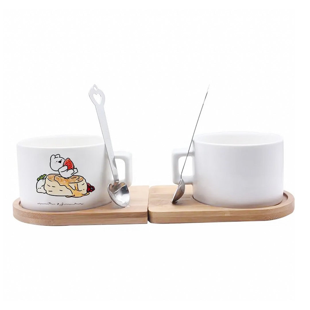 Ceramic Coffee Mug Blank with Plate and Spoon for Sublimation – 6oz