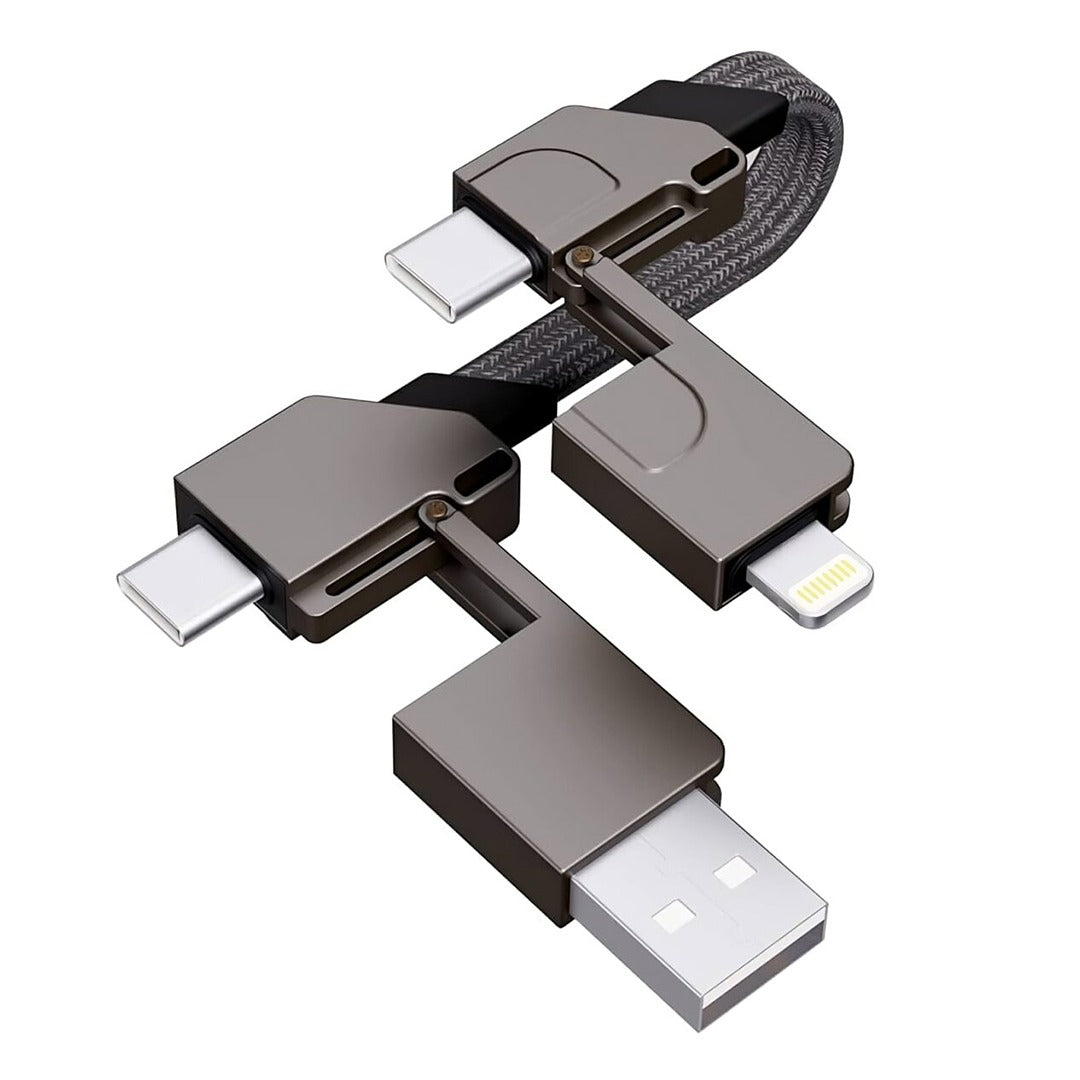 Multi Cable Charging Portable 4 in 1 PD 60W USB A/Type C to Type C/Lighting for iPhone 15.5cm