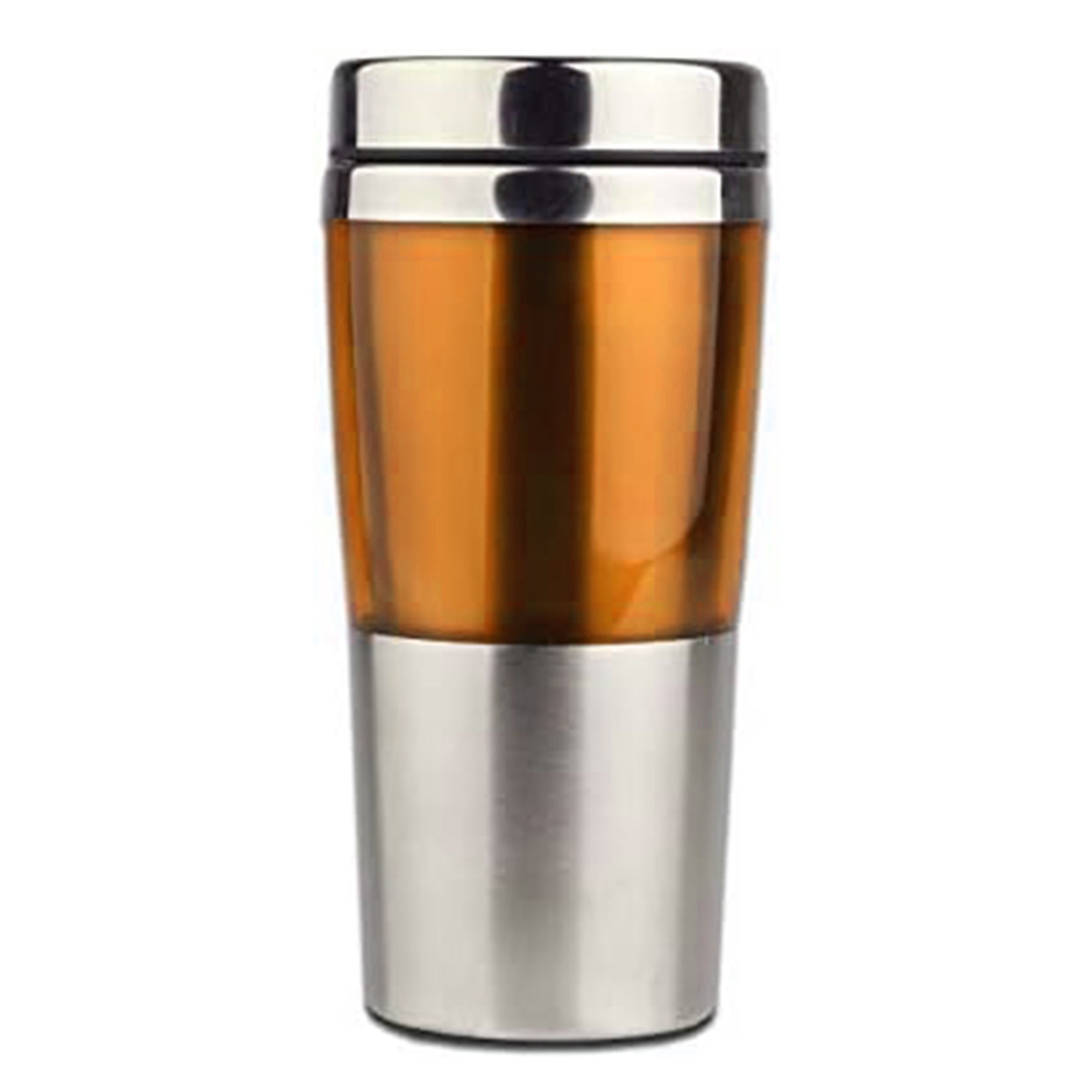 Double Wall Insulated Car Coffee Mug – 14oz / Orange/ Stainless Steel