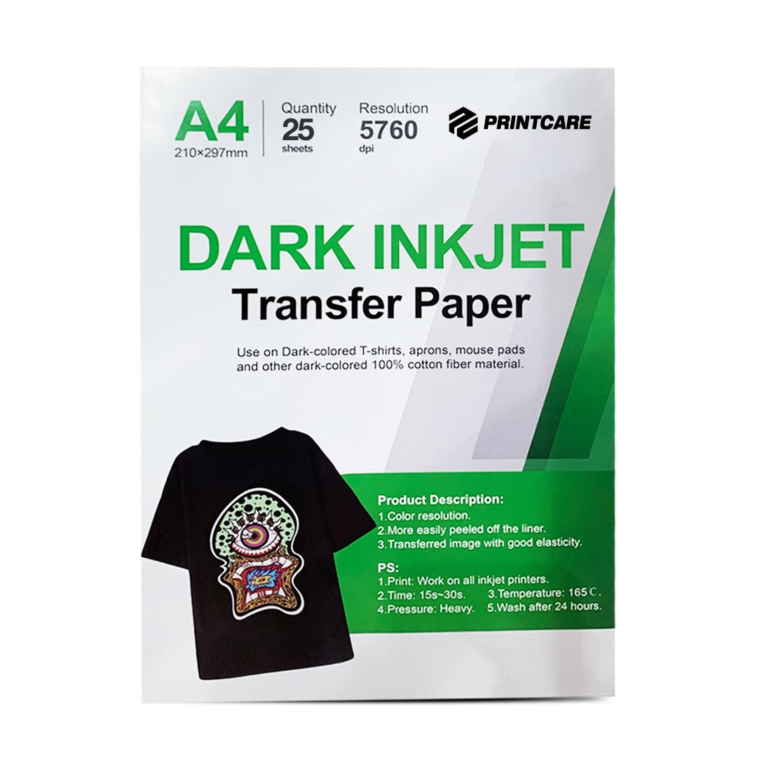 Print Care Transfer Paper – A4/ Dark Transfer Paper/ 25 Sheets