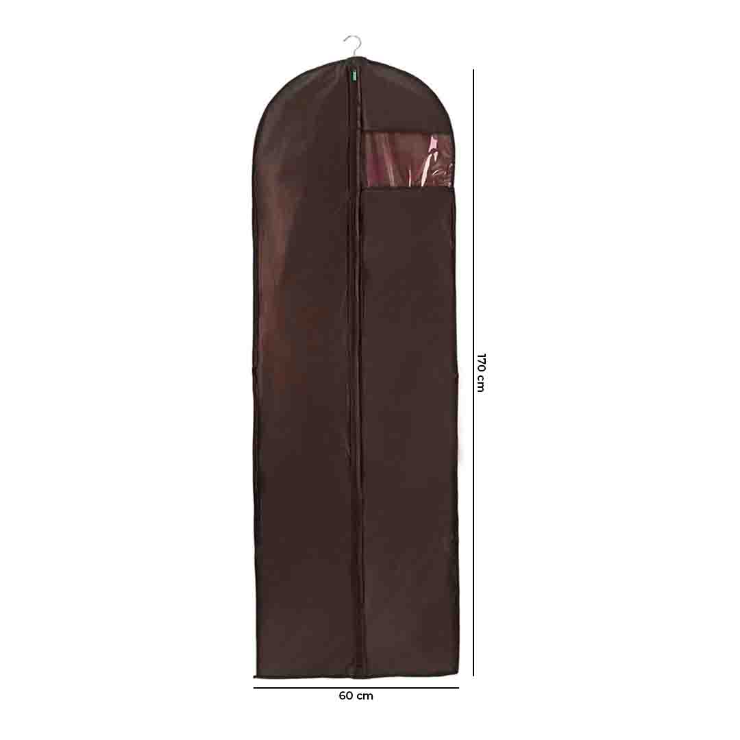 أغطية حقائب الفساتين طويلة – 60 سم × 170 سم / بني