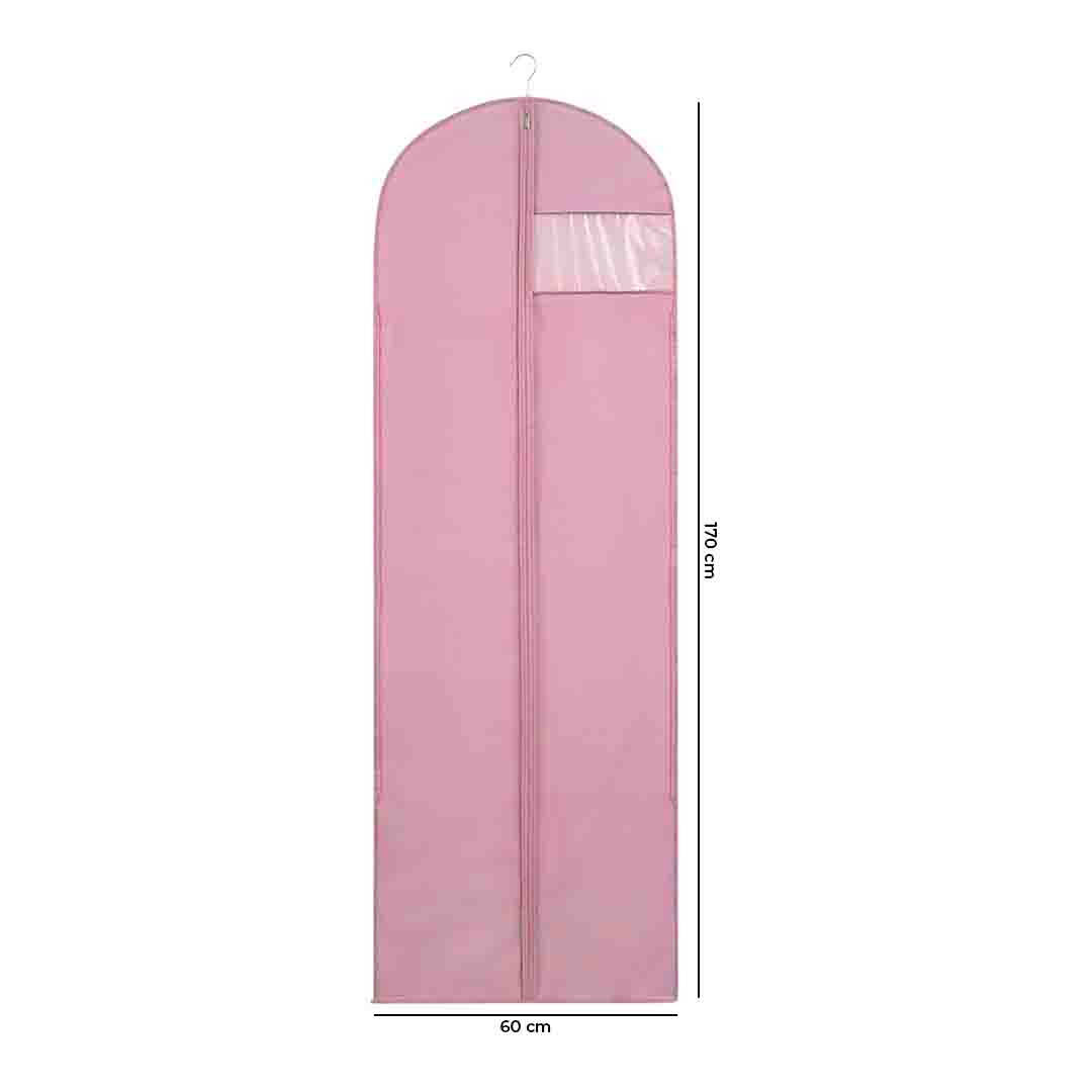 أغطية حقائب الفساتين طويلة – 60 سم × 170 سم / وردي
