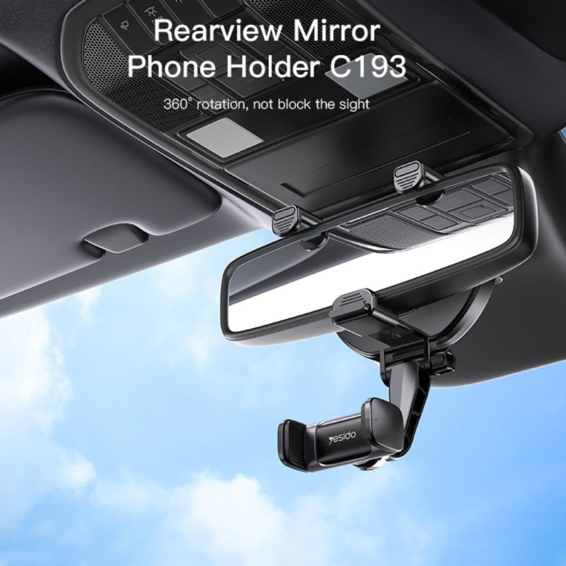 Yesido C193 Car Rearview Mirror Phone Holder – Black