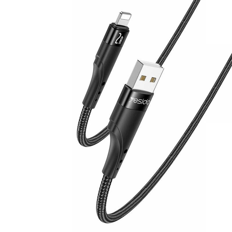 Yesido CA109 2A USB to Lightning Charging Data Cable – Black / 3m