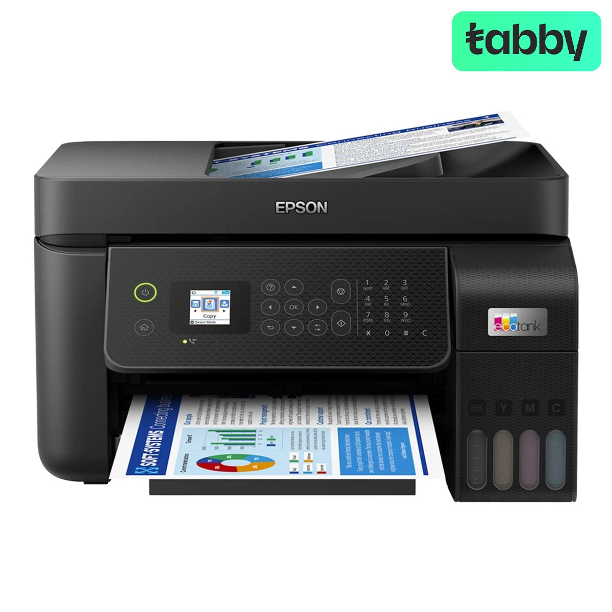 طابعة EcoTank L5290 من إبسون - 33 صفحة في الدقيقة / A4 / USB / LAN / Wi-Fi / ملونة - طابعة