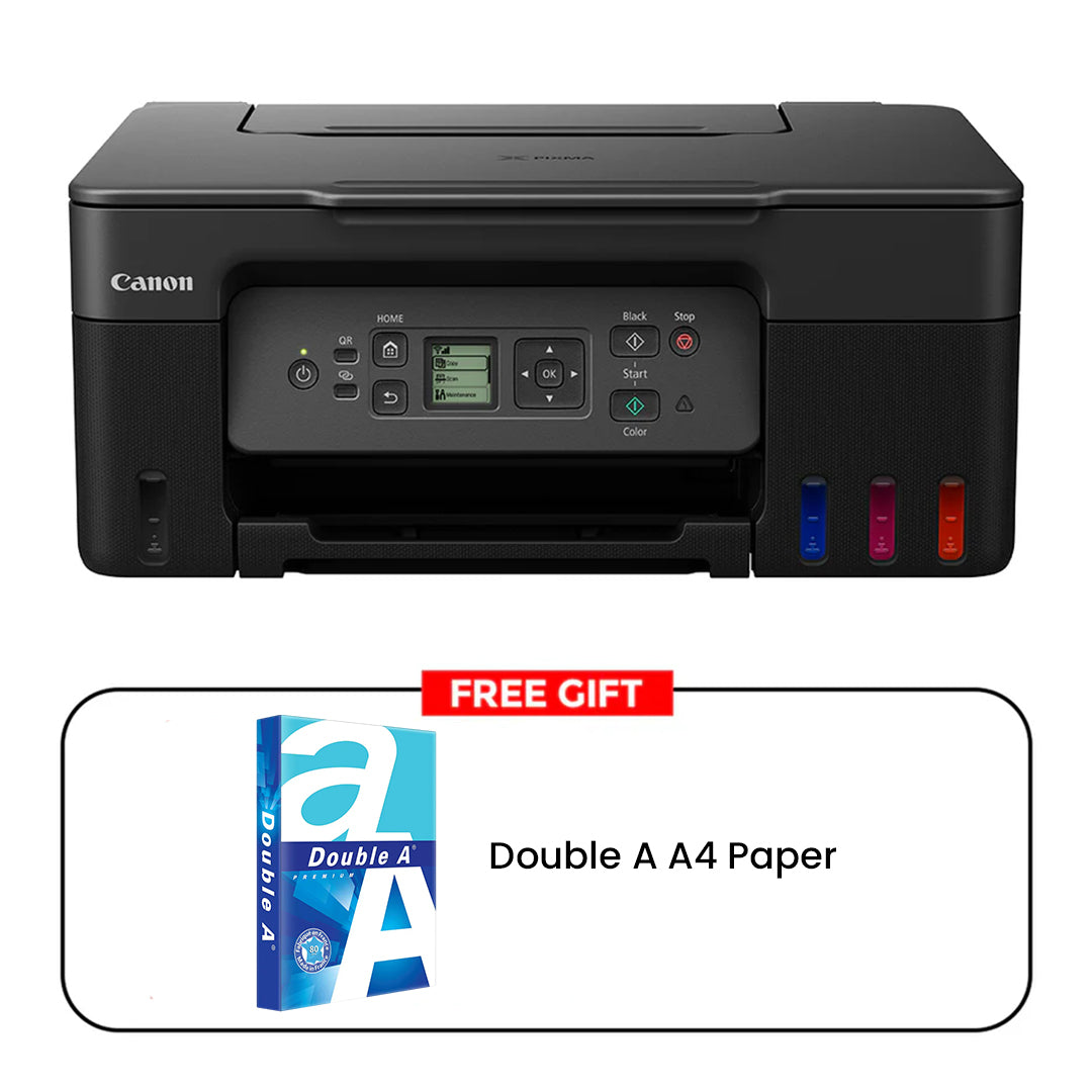 Canon PIXMA G3470 Wireless All-in-One MegaTank Printer - 11ppm / 4800dpi / A4 / Color Laser / Black + Bundle with A4 Paper