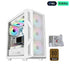 GAMEON Trident IV-A POWERFORGE Series Mid Tower Gaming Case – White with 750W 80+ Bronze Power Supply and 4 ARGB Fans