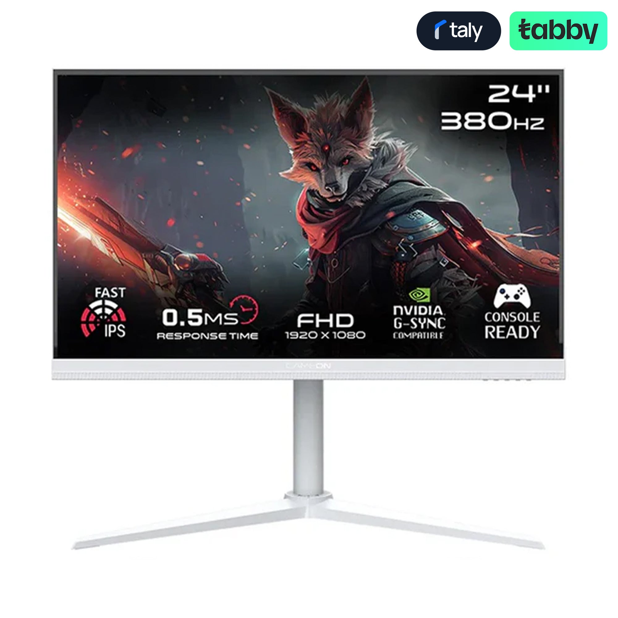GAMEON Artic Pro 24.5-Inch FHD Fast IPS Gaming Monitor 380Hz HDMI 2.1 White | IT Care Kuwait