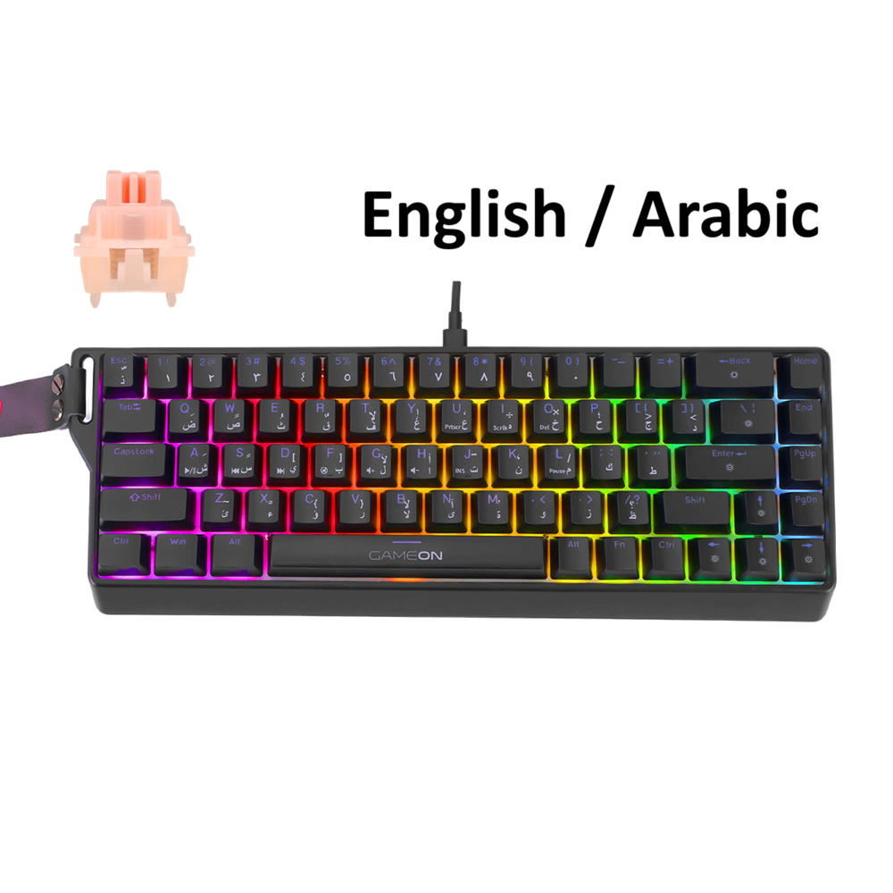 GameOn MAGPRO GOMG1K8-RS 60% RGB Magnetic Keyboard Pink Switch English/Arabic | IT Care Kuwait