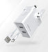 Mcdodo CH-572 Dual USB Charger (UK) + Lightning Data Cable / Travel Set