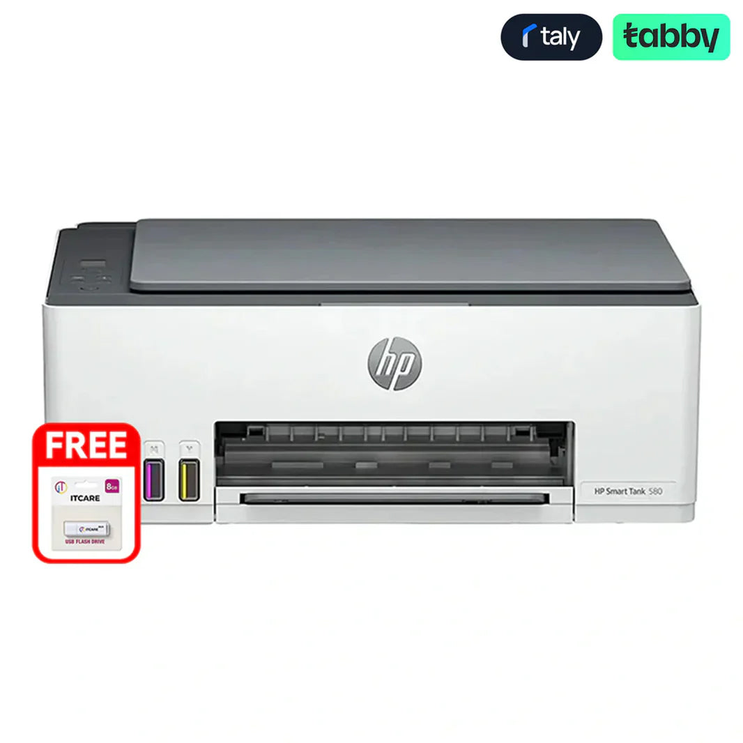HP Smart Tank 580 AIO - 12ppm / 4800dpi / A4 / USB / Wi-Fi / Color Inkjet - Printer + Free ITCARE 8GB Flash Drive