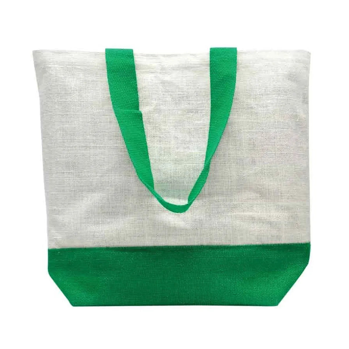 حقيبة جوت بلونين – 35 سم × 44.5 سم / أخضر / أحمر