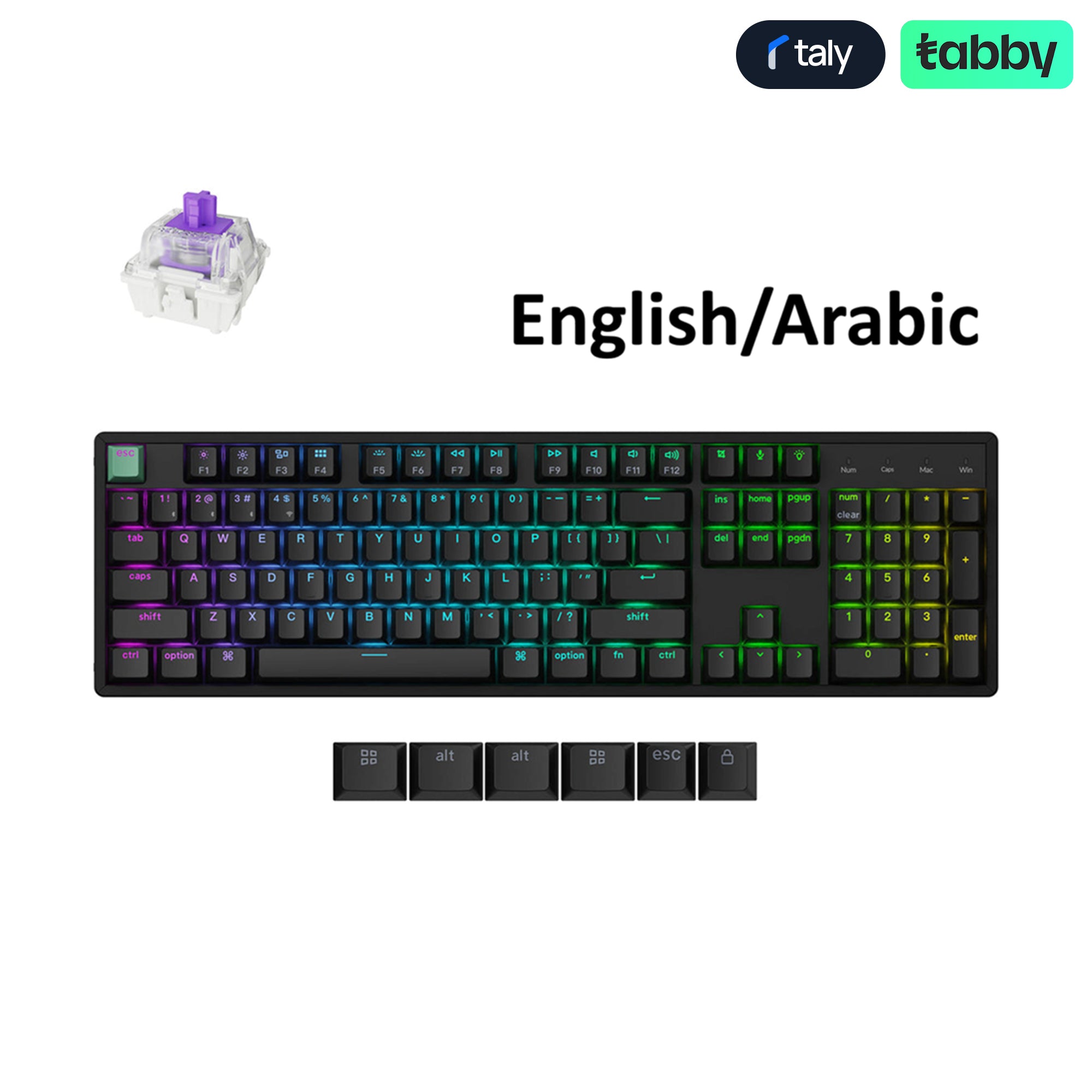 Keychron K10 HE Full Size Wireless Keyboard Black English Arabic | IT Care Kuwait