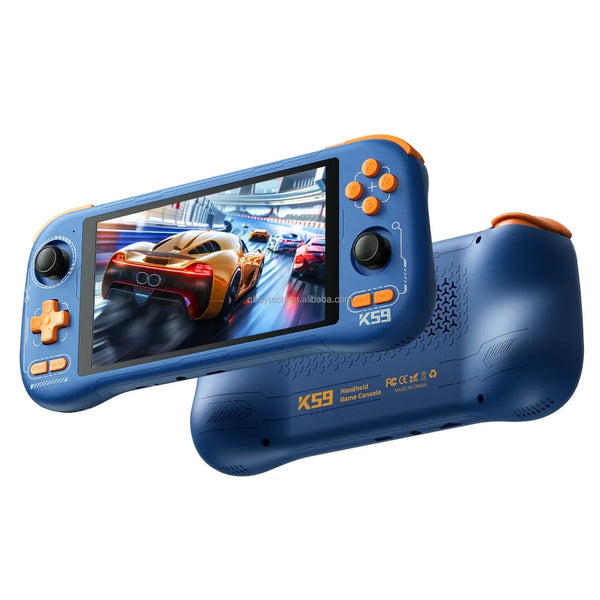 K59 Retro Handheld Game Console 5.5" HD Screen 6GB/128GB - Blue