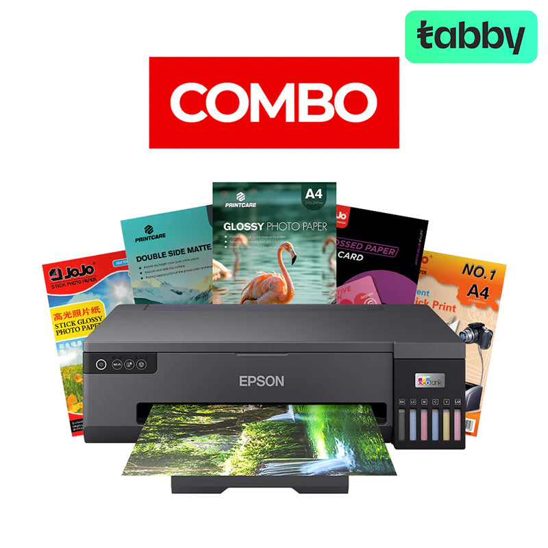 عرض حزمة طابعة Epson EcoTank L18050+ EcoTank L18050 A3+ بلا حدود - عرض حزمة ورق الصور الفوتوغرافية