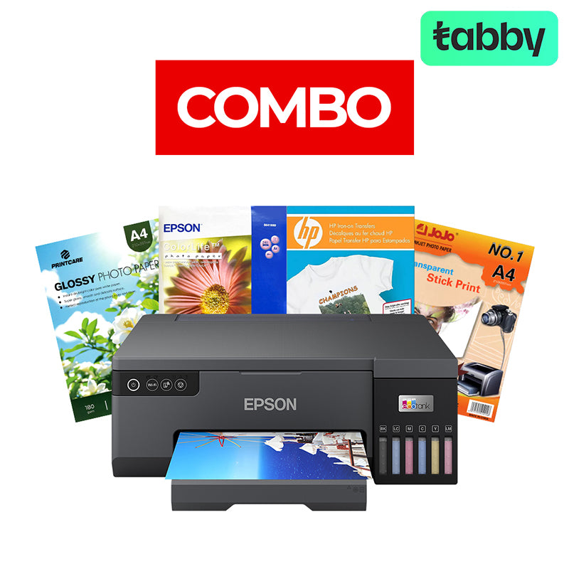 طابعة إبسون إيكو تانك L8050 L8050 مقاس A4 6 ألوان نافثة للحبر ملونة - عرض حزمة ورق الصور الفوتوغرافية