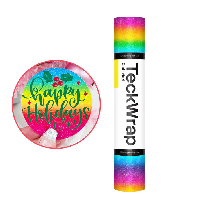 TeckWrap Rainbow Stripes Adhesive Vinyl – Matte Textured/ 30.5 cm × 5 ft