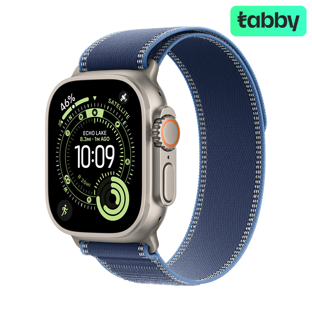 Apple Watch Ultra 3 - LTPO OLED / 64GB / 49mm / Bluetooth / Wi-Fi / Cellular / Medium/Large / Natural Titanium Case with Blue/Bright Blue Trail Loop