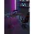 Gamax D2208B RGB Carbon Fiber Gaming Table with MousePad - Black