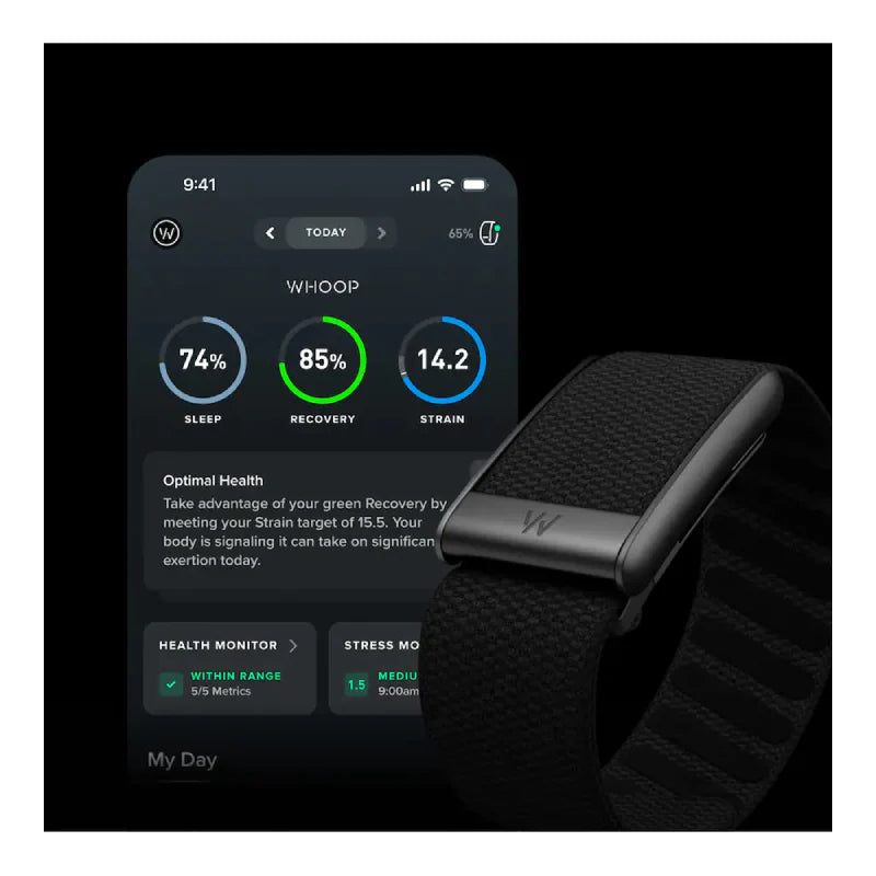 WHOOP 5.0 Peak Health and Fitness Tracker (12 Month Membership) - Bluetooth / Obsidian | IT Care Kuwait