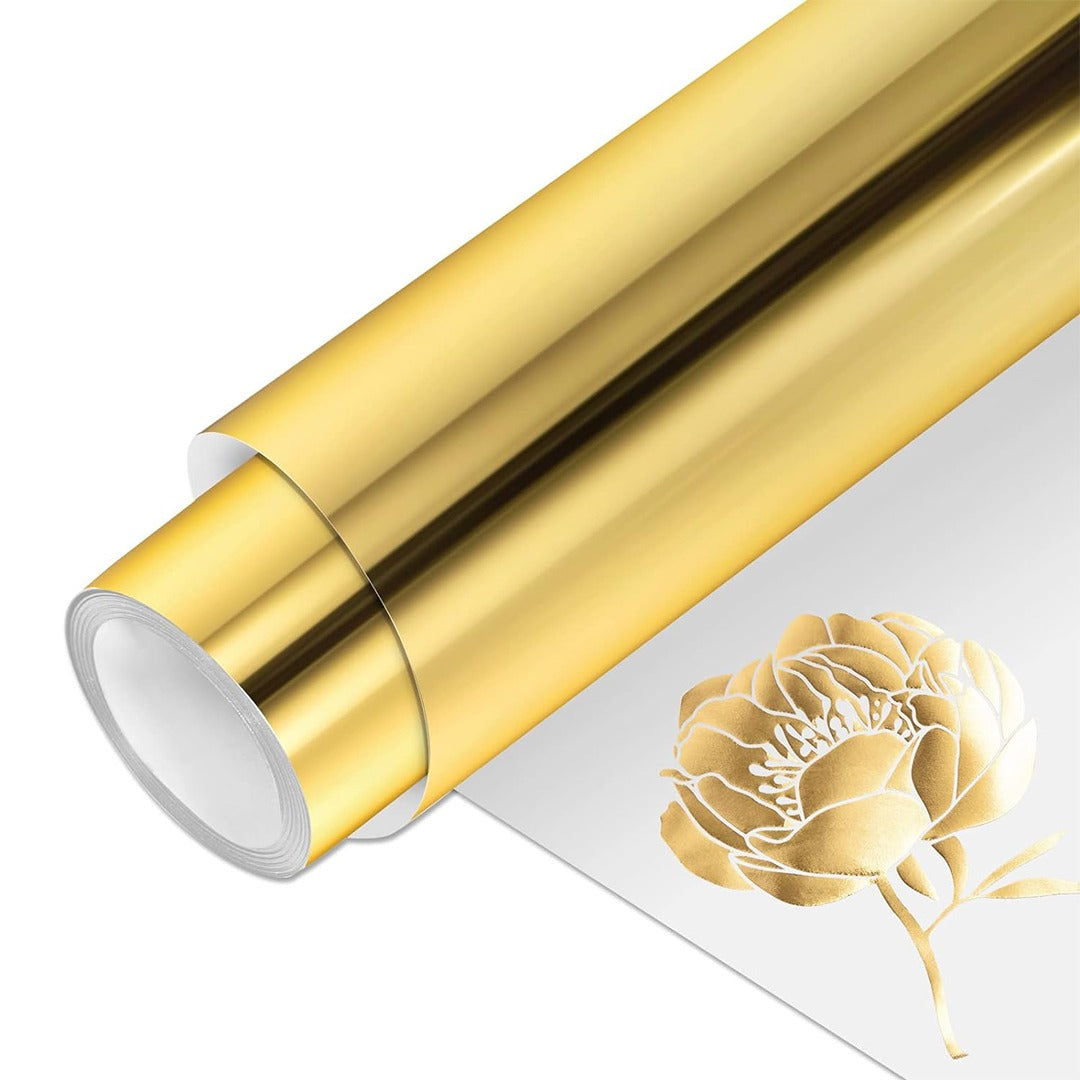 رول لاصق من الفينيل PU من GioFlex باللون الذهبي المعدني - 50 سم × 1 م