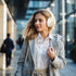 Powerology Hybrid ANC Wireless Headphones with 5 Mic ANC + ENC - Cream