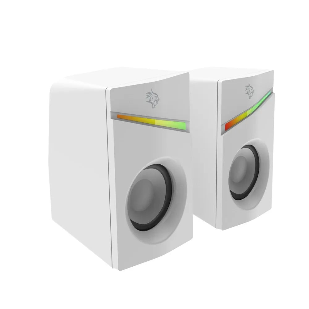 Porodo Gaming Stereo Speakers Volume Knob Control - White | IT Care Kuwait