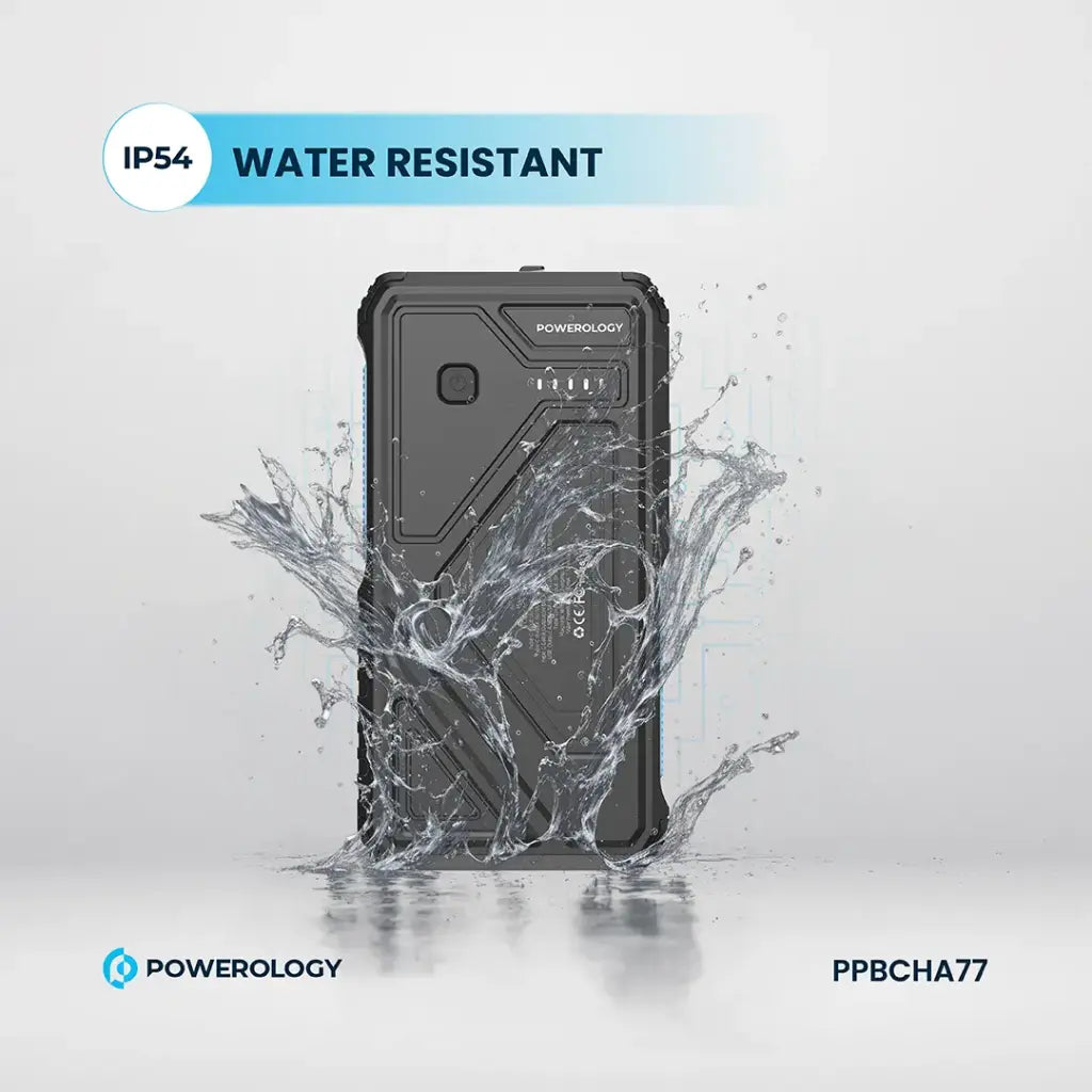Powerology 27000mAh Solar Wireless Charging Power Bank - Black | IT Care Kuwait