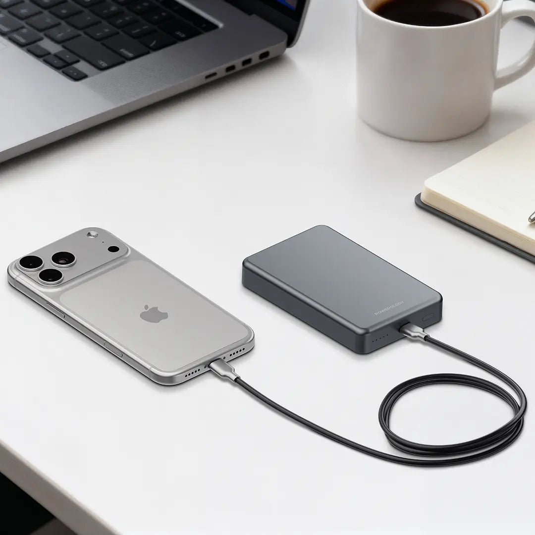 Powerology Blanc25 10000mAh MagSafe Power Bank - Grey | IT Care Kuwait