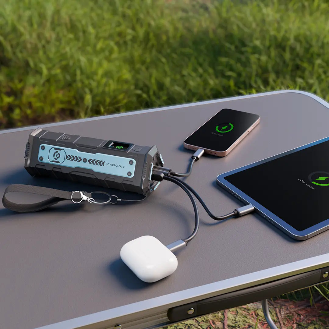 Powerology TorchPower 20000mAh Power Bank with Built-In Flashlight - Black | IT Care Kuwait