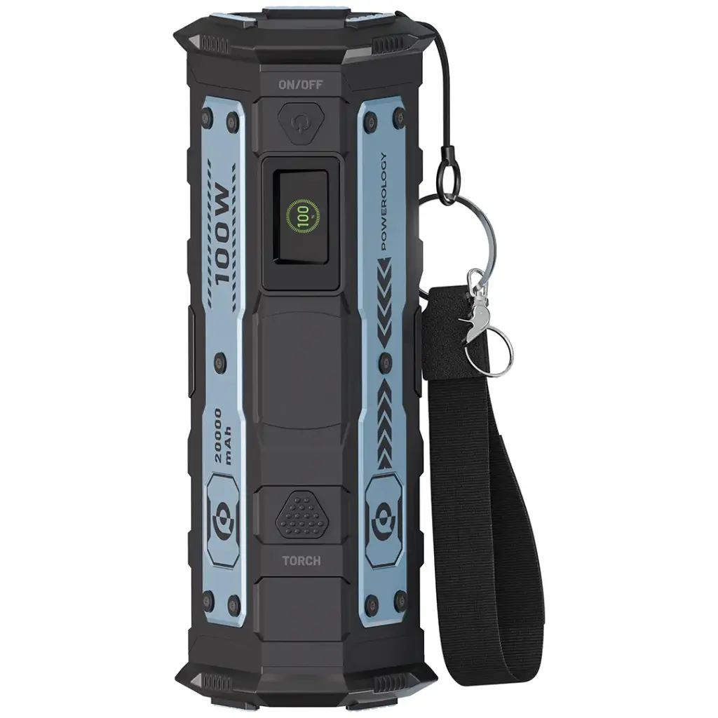 Powerology TorchPower 20000mAh Power Bank with Built-In Flashlight - Black | IT Care Kuwait
