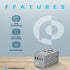 Powerology Universal Multi-Port Travel Adapter PD 65W with 3 USB-C and 2 USB-A Ports