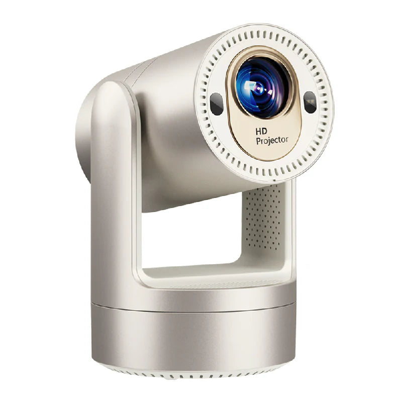 Portable LED Projector – Full HD 1080P Support / 4K Input / 200" Display / Built-in Speaker / 5G / HDMI / USB / Audio Port / Rose Gold