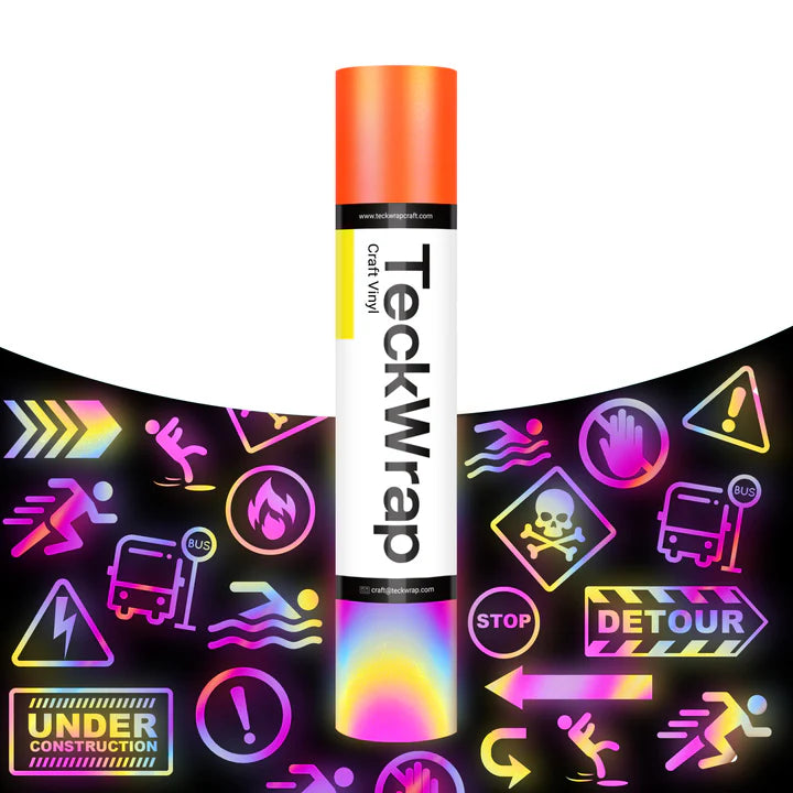 فينيل لاصق عاكس من TeckWrap – قوس قزح مرجاني/ 30.5 سم × 5 أقدام