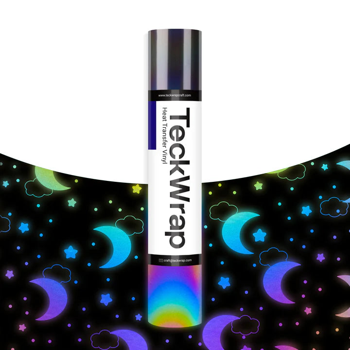 TeckWrap Reflective Heat Transfer Vinyl –  Rainbow Black/ 30.5 cm × 1 m