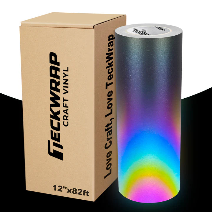 TeckWrap Reflective Heat Transfer Vinyl –  Rainbow Black/ 30.5 cm × 1 m