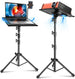 Projector Stand Tripod with Laptop Cooling Pad with 2 Fans, Portable Laptop Stand Adjustable Height 25-52inch, Outdoor Projector Tripod Stand with Large Tray