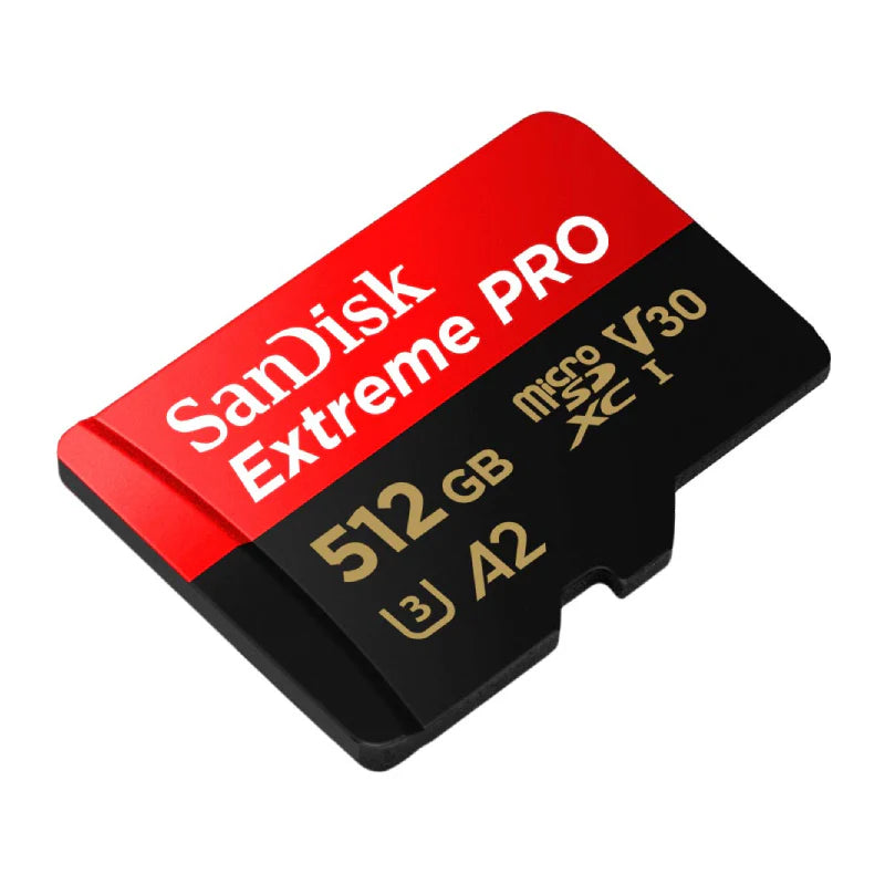 بطاقة Sandisk Extreme PRO microSDXC UHS-I مع محول - 512 جيجابايت / حتى 200 ميجابايت/ثانية