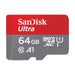 بطاقة SanDisk Ultra UHS I MicroSD - 64 جيجابايت / حتى 140 ميجابايت/ثانية