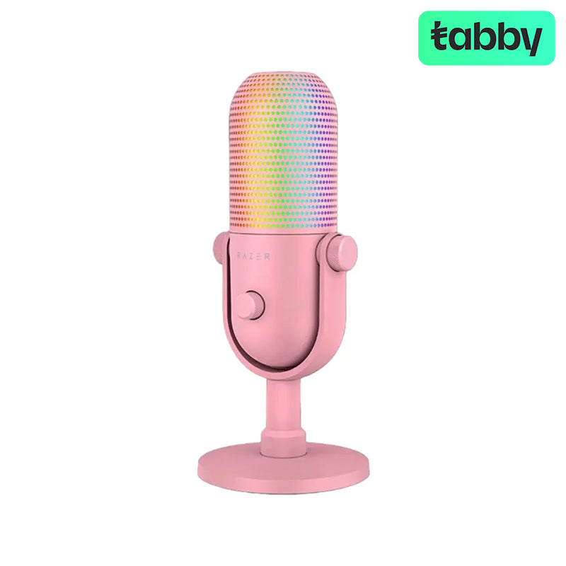 Razer Seiren V3 Chroma RGB USB Condenser Microphone – Supercardioid Streaming & Gaming Mic with Tap-to-Mute – Quartz