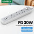 UGREEN CD286 3-Outlet Surge Protector Extension Cord with Master Switch and 30W USB-C Port