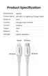 UGREEN US171 USB-C to Lightning 20W PD Fast Charging Cable 1.5m - White