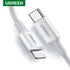 UGREEN US171 USB-C to Lightning 20W PD Fast Charging Cable 1.5m - White