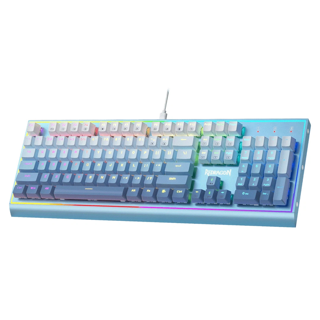 Redragon K654 Bluesiren RGB Wired Mechanical Gaming Keyboard – Hot-Swappable Red Switch/ Aluminum Frame (English)