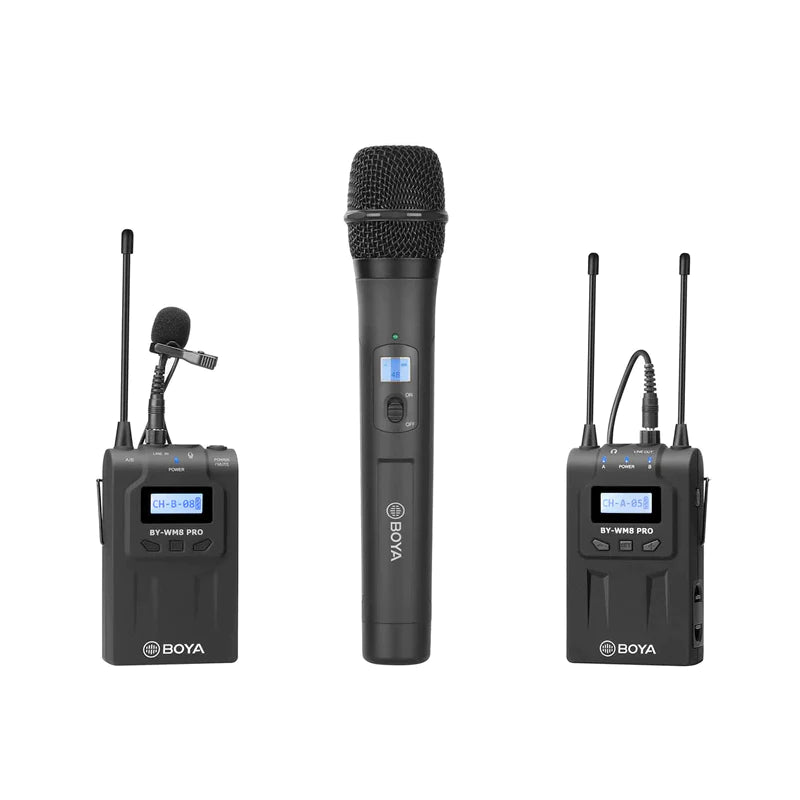 BOYA UHF Dual-Channel Wireless Microphone System &#8211; Black