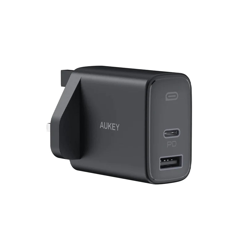 Aukey Dual Port 32W – PD USB C Wall Charger – Black