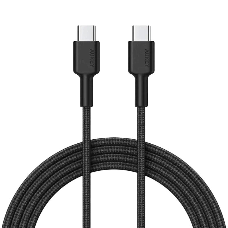 Aukey Braided Nylon USB-C to USB-C Cable(0.9m) &#8211; Black