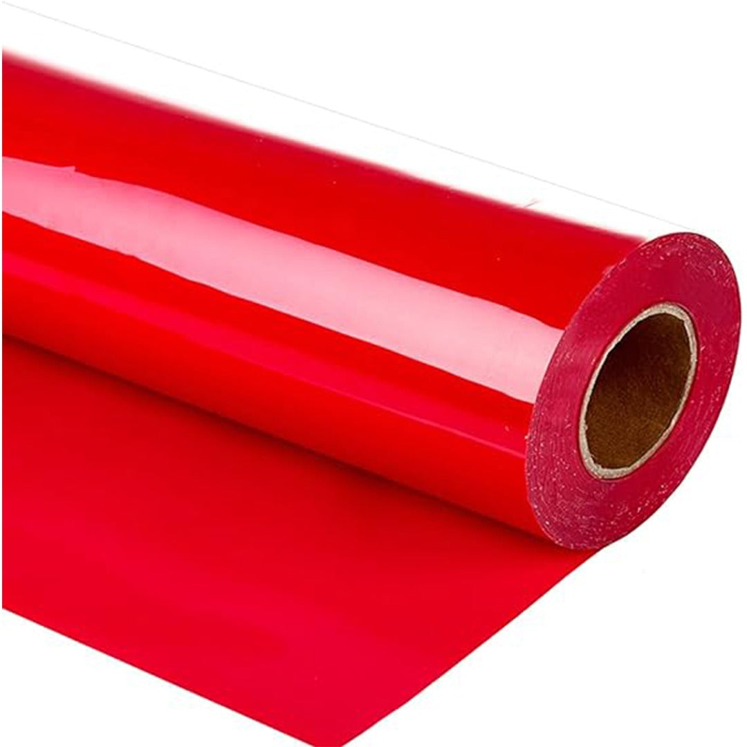 لفة لاصقة فينيل ناقلة للحرارة من مادة PVC باللون الأحمر – 50 سم × 1 متر